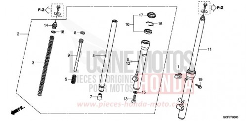 FOURCHETTE AVANT CRF70FC de 2012
